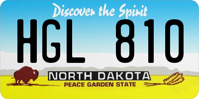 ND license plate HGL810