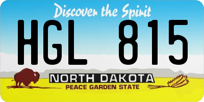 ND license plate HGL815