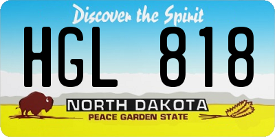 ND license plate HGL818