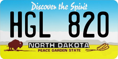 ND license plate HGL820