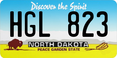 ND license plate HGL823