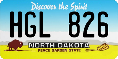 ND license plate HGL826