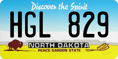 ND license plate HGL829