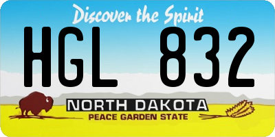 ND license plate HGL832