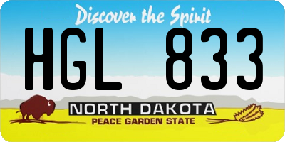 ND license plate HGL833