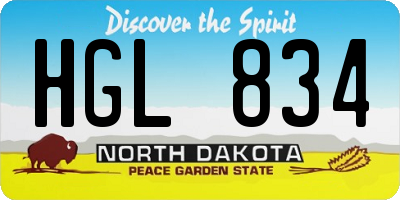 ND license plate HGL834
