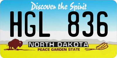 ND license plate HGL836