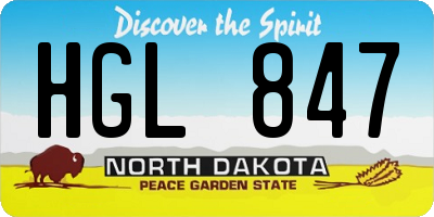 ND license plate HGL847