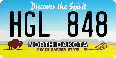ND license plate HGL848