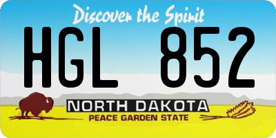 ND license plate HGL852