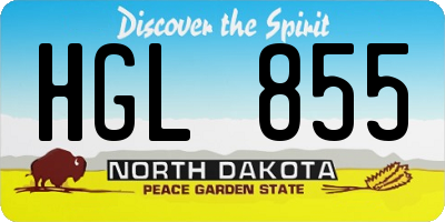 ND license plate HGL855