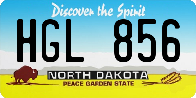 ND license plate HGL856