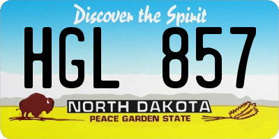ND license plate HGL857