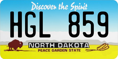 ND license plate HGL859