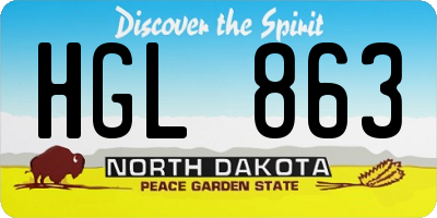 ND license plate HGL863