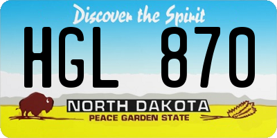 ND license plate HGL870