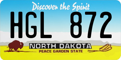 ND license plate HGL872