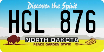 ND license plate HGL876