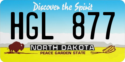 ND license plate HGL877