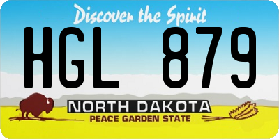 ND license plate HGL879