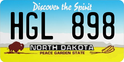 ND license plate HGL898