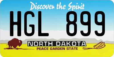 ND license plate HGL899