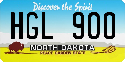 ND license plate HGL900