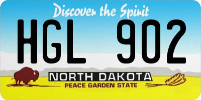 ND license plate HGL902