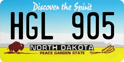 ND license plate HGL905