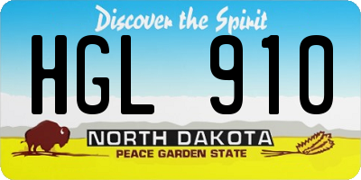 ND license plate HGL910