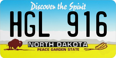 ND license plate HGL916