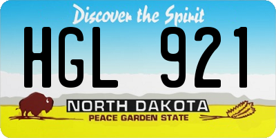 ND license plate HGL921