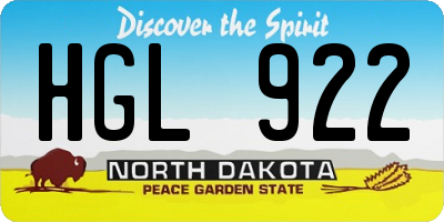 ND license plate HGL922