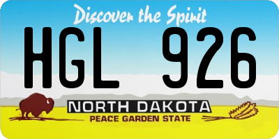 ND license plate HGL926