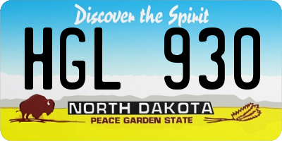 ND license plate HGL930