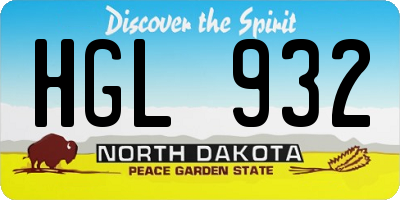 ND license plate HGL932