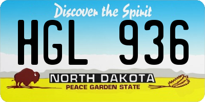ND license plate HGL936