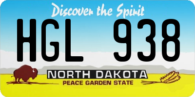 ND license plate HGL938
