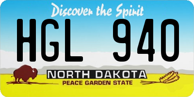ND license plate HGL940