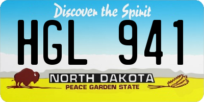 ND license plate HGL941