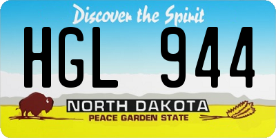 ND license plate HGL944