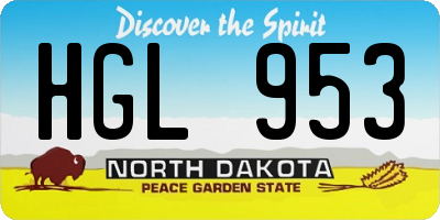 ND license plate HGL953