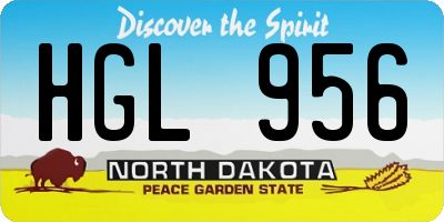 ND license plate HGL956