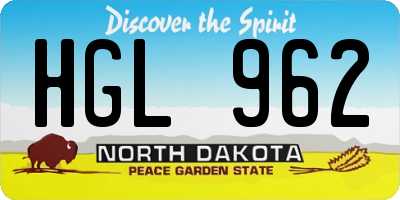 ND license plate HGL962