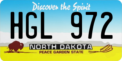 ND license plate HGL972