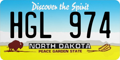 ND license plate HGL974