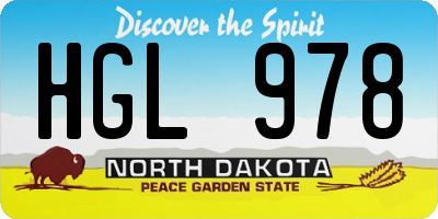ND license plate HGL978
