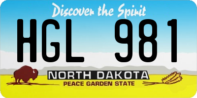 ND license plate HGL981