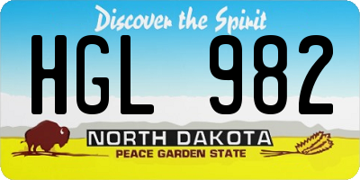 ND license plate HGL982