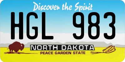 ND license plate HGL983